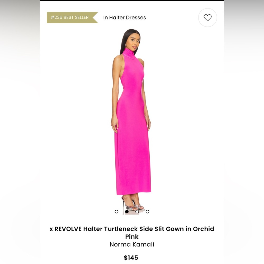 Revolve Norma Kamali Halter side slit dress - Picture 4 of 11